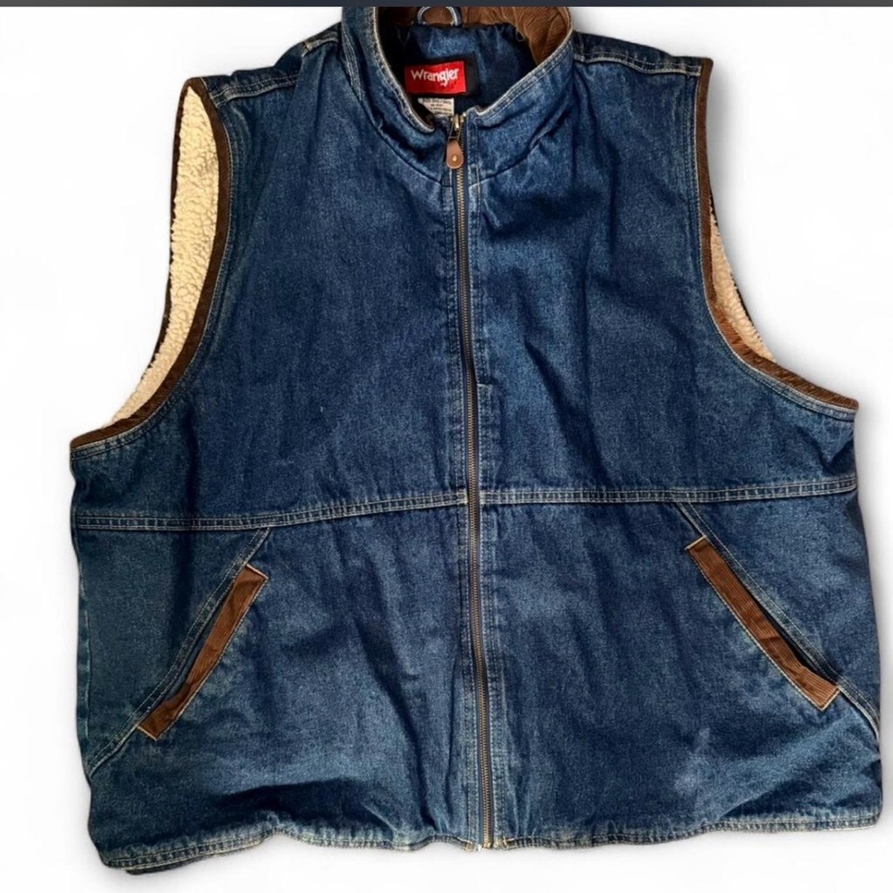 Wrangler sherpa lined denim vest